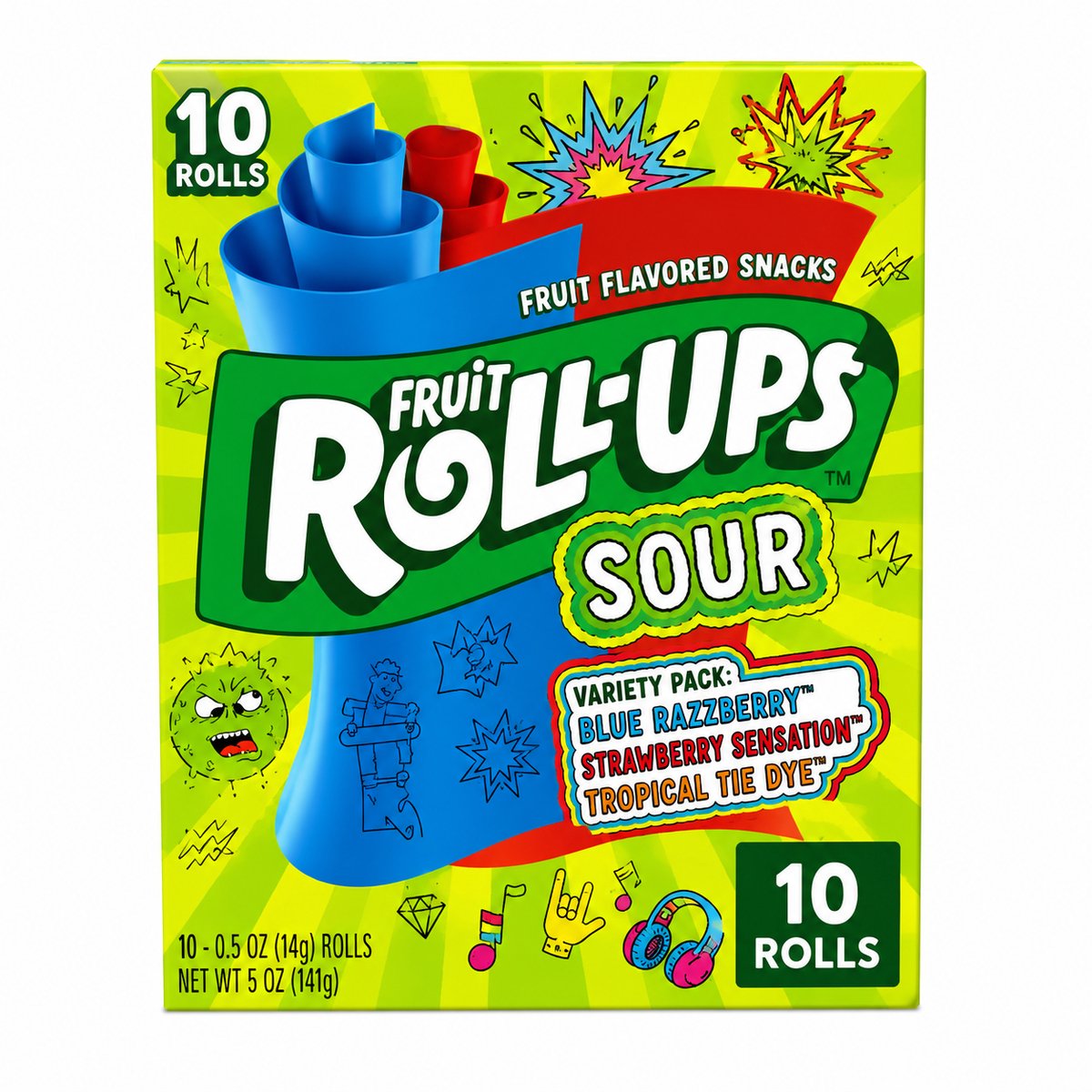Fruit Roll-ups Sour 141 Gram 10 Rolls