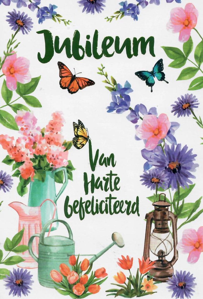 Jublieum kaart | Wenskaart | 10 stuks | Jubileum! Van harte gefeliciteerd!