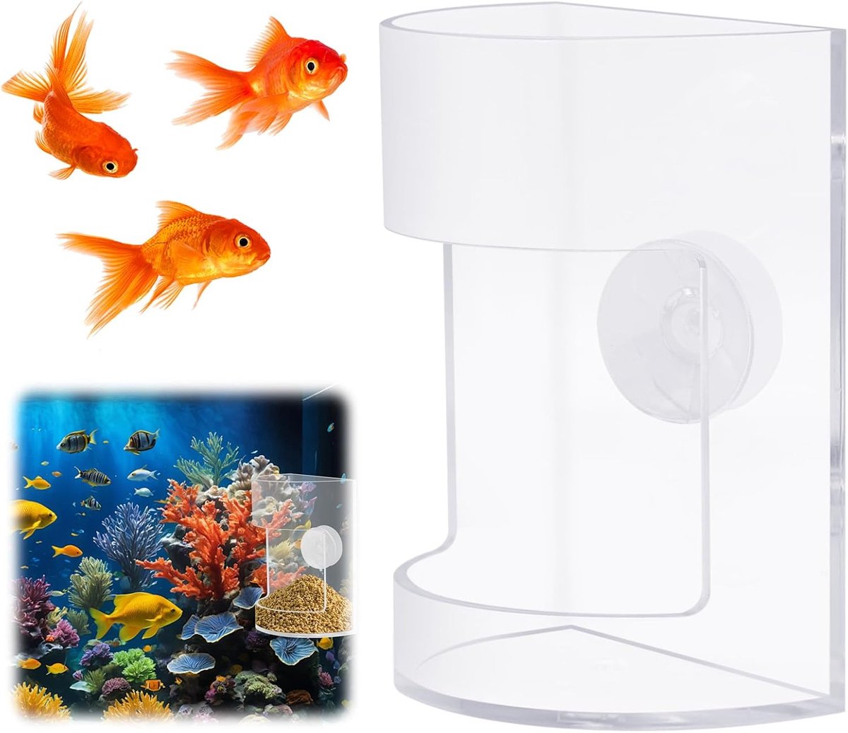 SnelShoppen - Voederbak met Extractor voor Aquarium, Aquarium Scheidingswand, Voedingsbuis, Kweekdoos, Ronde Aquariums en Nieuwe Vissentank Voeder