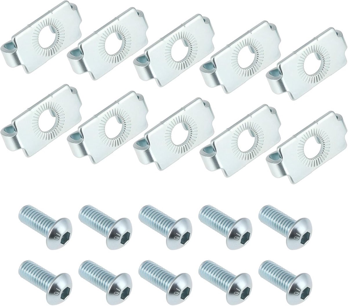 - Aluminium Profiel Connector - M8x20mm Schroef Slot - 10 stuks - Geschikt voor 40x40 Aluminium Profiel - Zilverkleurig - Verbindingsstuk - Montagemateriaal