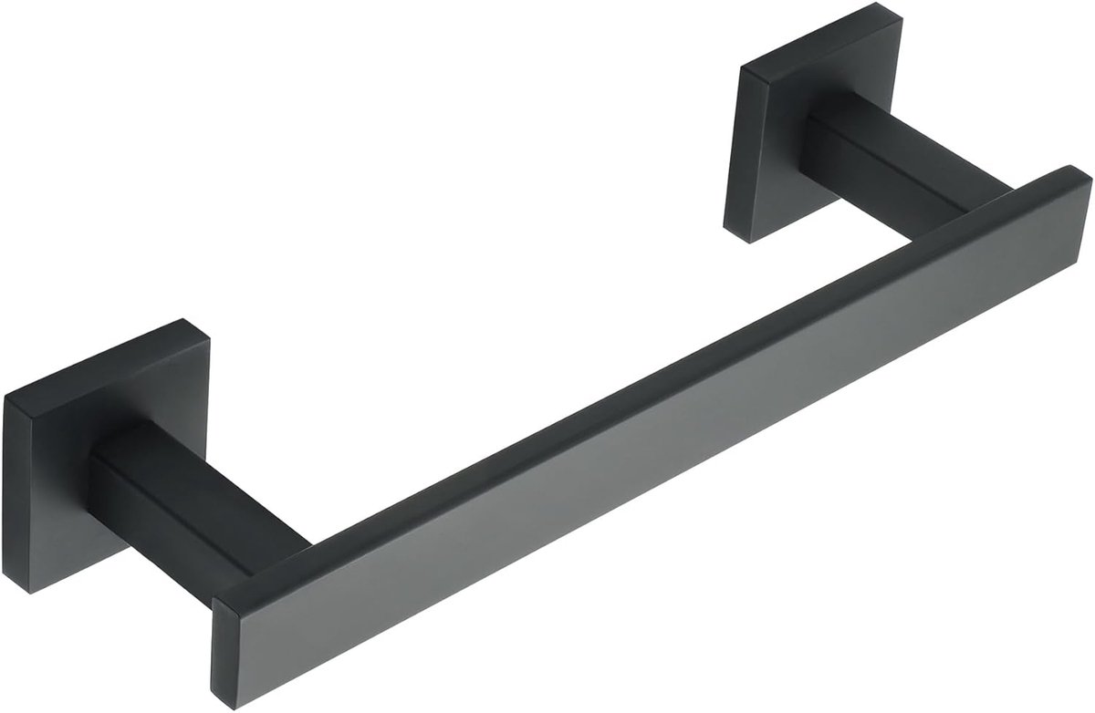 SnelShoppen - Zwart Handdoekhouder Wandbevestigd 30CM, Handdoekrek met Verborgen Schroeven, Ruimtebesparend en Stijlvol voor Badkamer, Keuken, Toilet