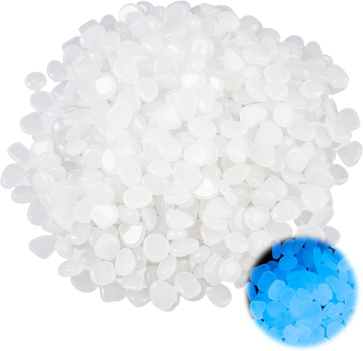 SnelShoppen - 500 Stuks Decoratieve Lichte Stones Voor Tuin, 1-1,5cm Fluorescerende Kiezels | Donkere Luminous Kiezels, Lichtstenen Voor Tuin, Vaasje,