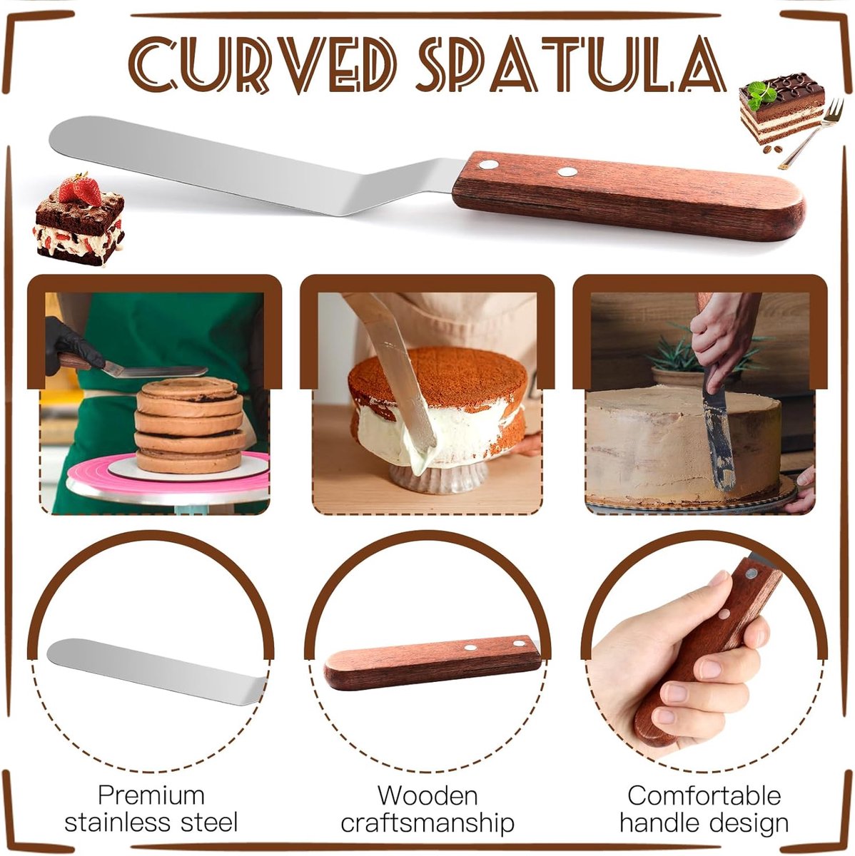 Rectangular baking frame, adjustable, 10 cm high stainless steel, rectangular, adjustable with divider, spatula, cake - ShopVlot