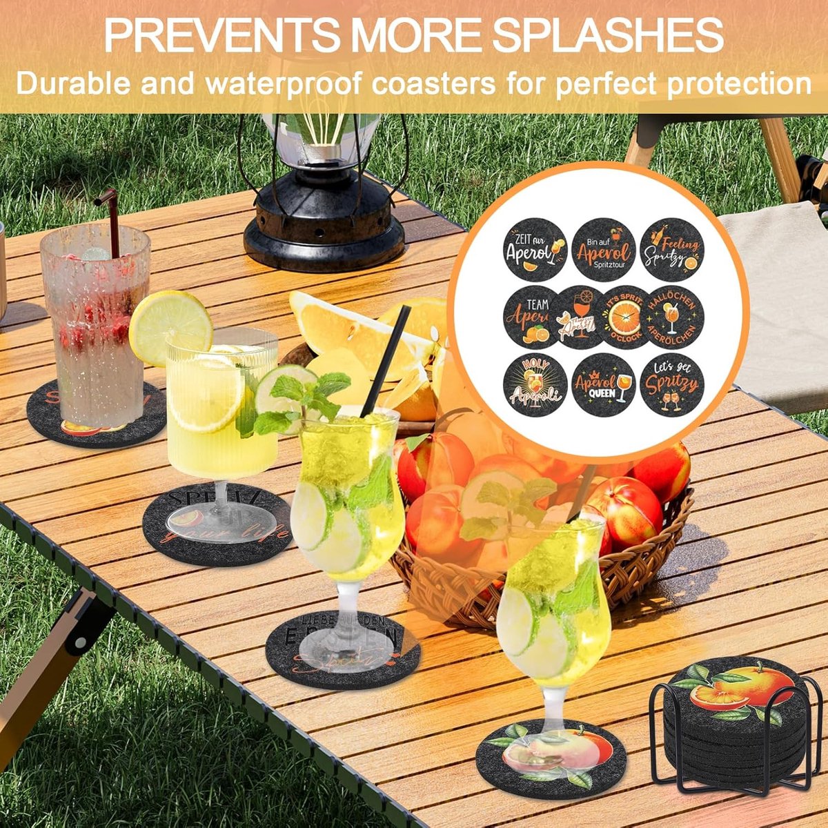 10 Pieces Style Felt Placemats (Round), Round Coasters of Heat Resistant, Glass Coasters, Felt Coasters, For Drinks - ShopVlot