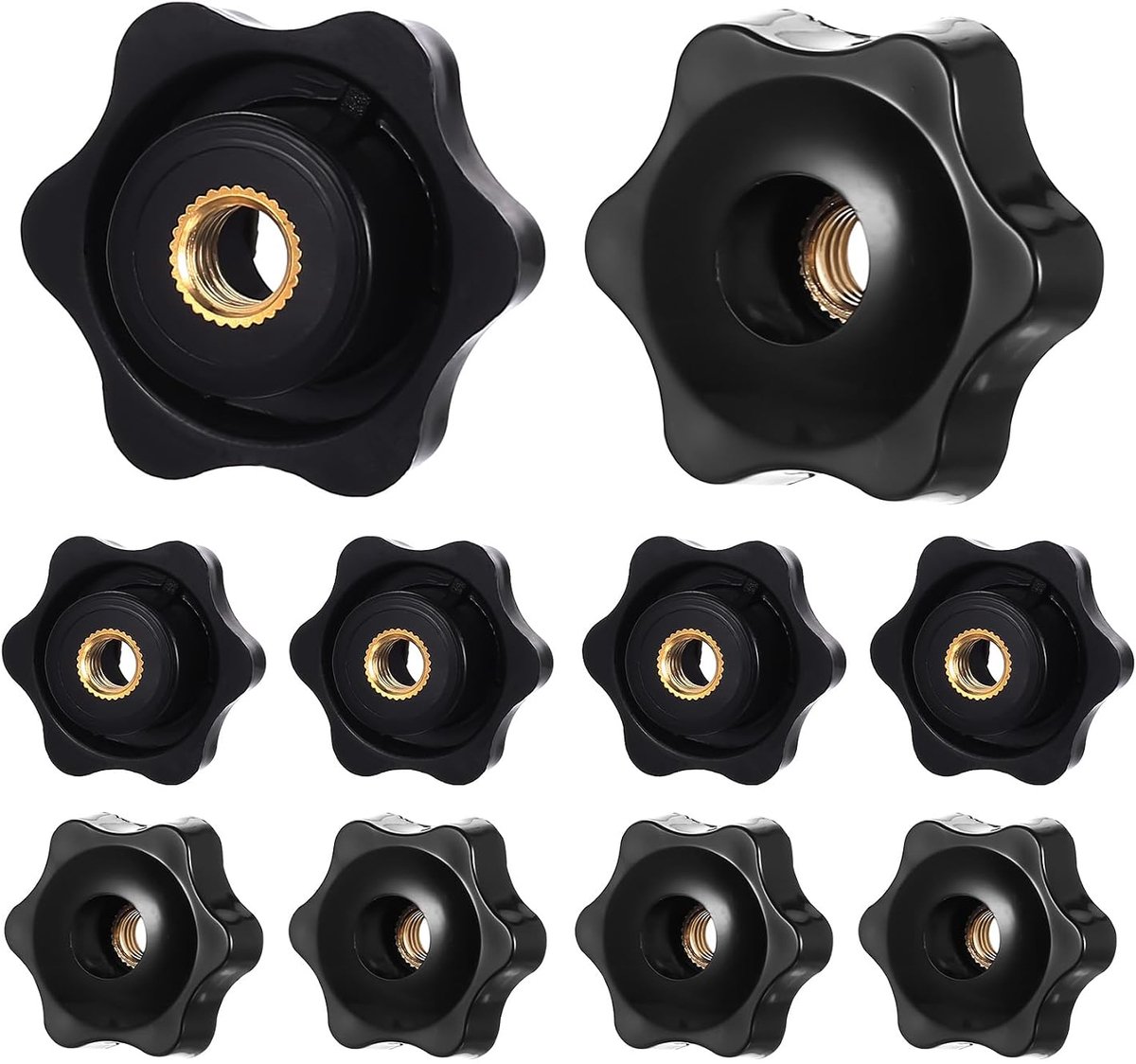 Pack of 10 Star Nuts M8 Button Nuts Star Grip Nuts M8 Female Thread for Machine Systems Tools Furniture Fitness - ShopVlot