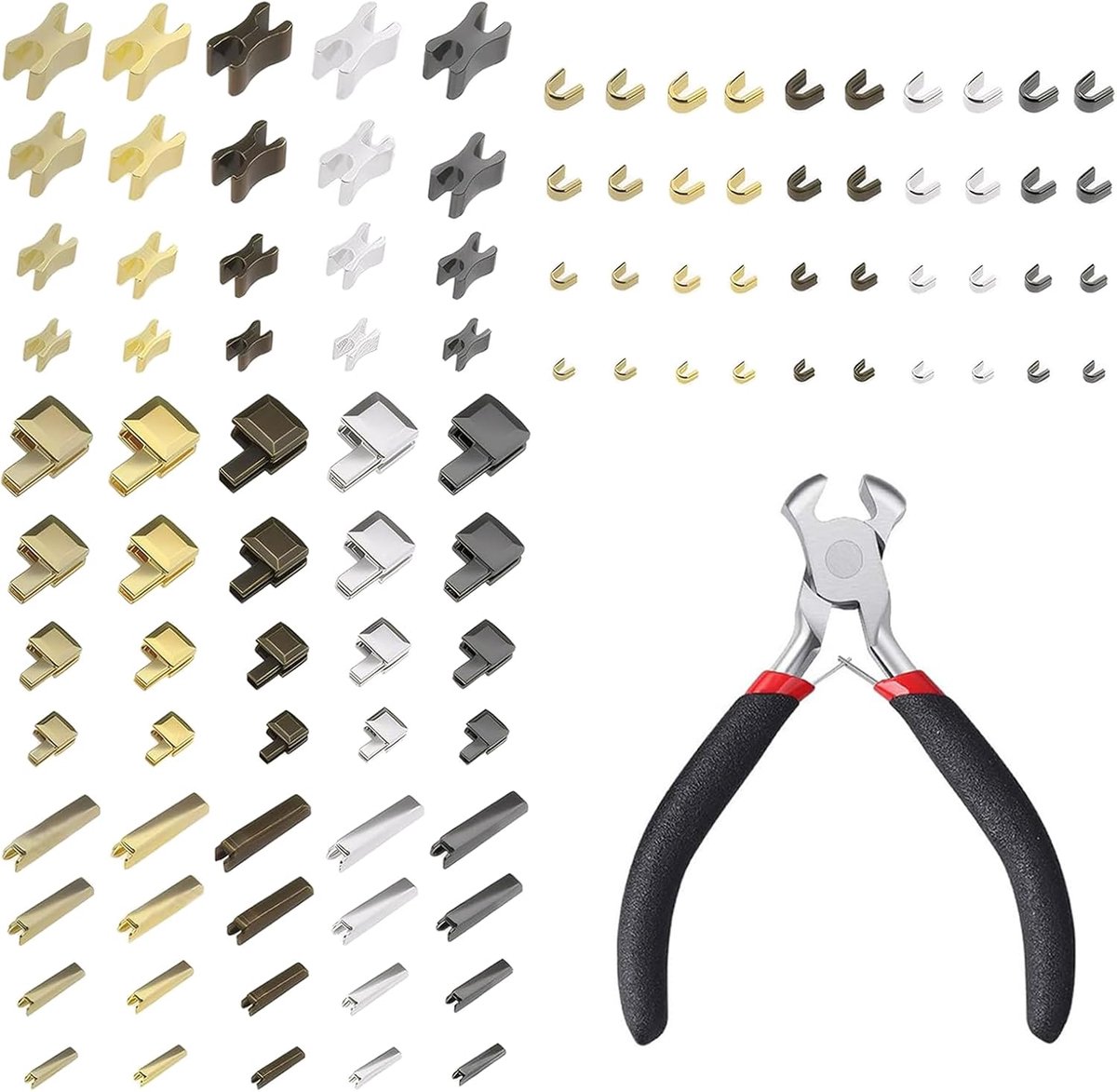 OMJMYY 100Pcs Zipper Repair Kit, Zinc Alloy Replacement Zipper Pulls Set, Zip Bottom Sliders, Repair Kit with Install - ShopVlot