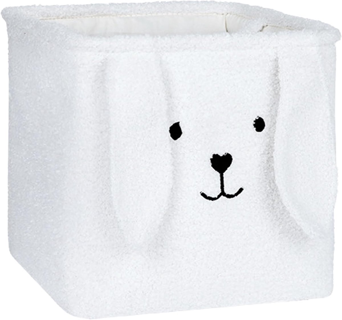 Wasmand met handvat, 36 liter, wit konijndesign, opbergmand, opvouwbare wasmand voor kleding, kledingkast - ShopVlot