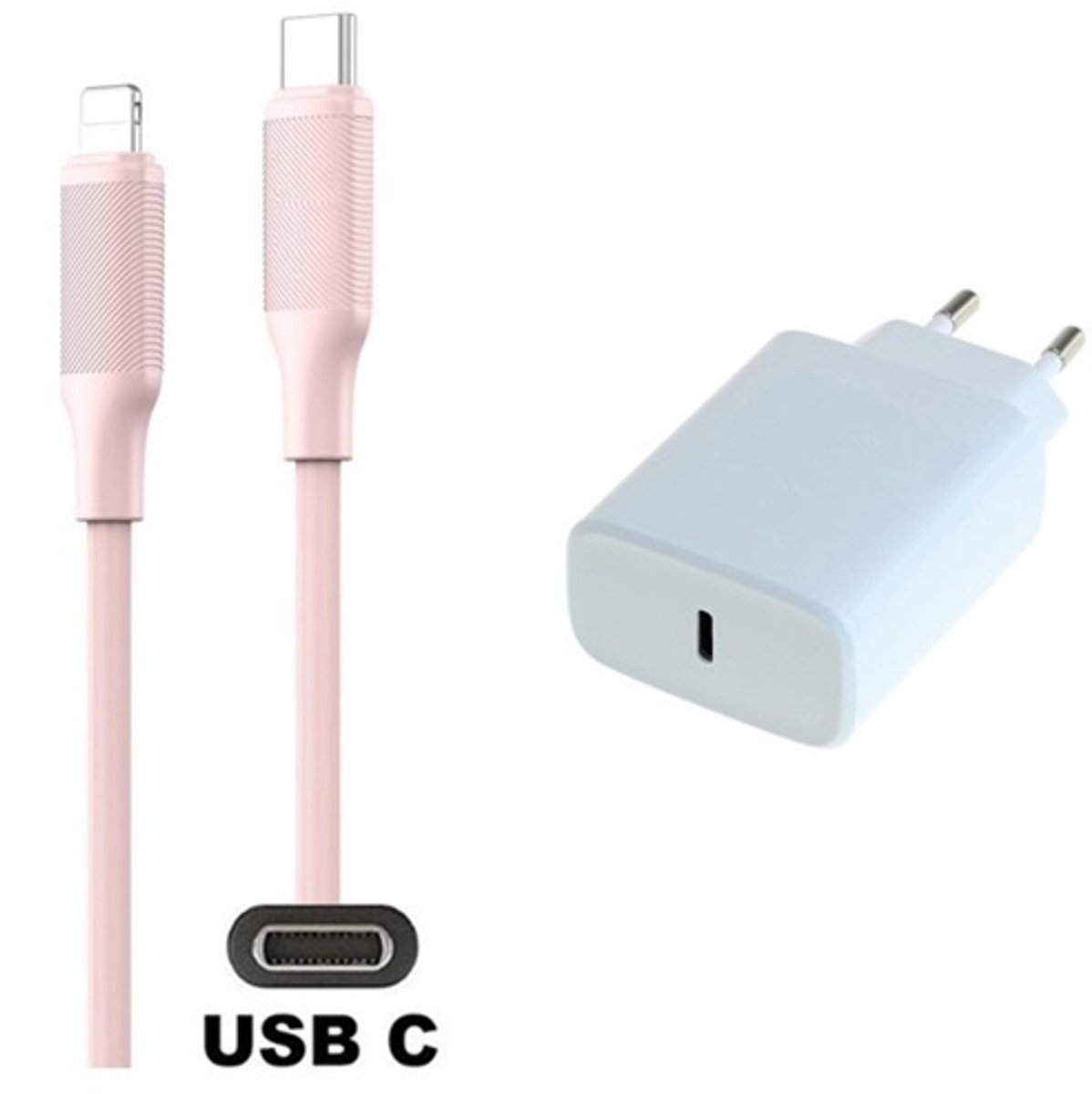 OneOne 20W snellader en screenprotector van glas voor iPhone 13 Pro Max en iPhone 14 Plus + 1,0m USB C naar Lightning kabel. PD lader. Universele oplader adapter. Glazen screenprotector past op Apple iPhone 13 Pro Max & iPhone 14 Plus