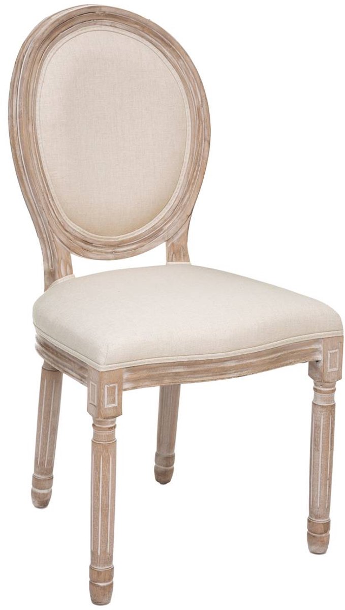 Atmosphera Créateur d'intérieur® Stoel met stoffen bekleding en berkenhouten frame CLÉON Beige