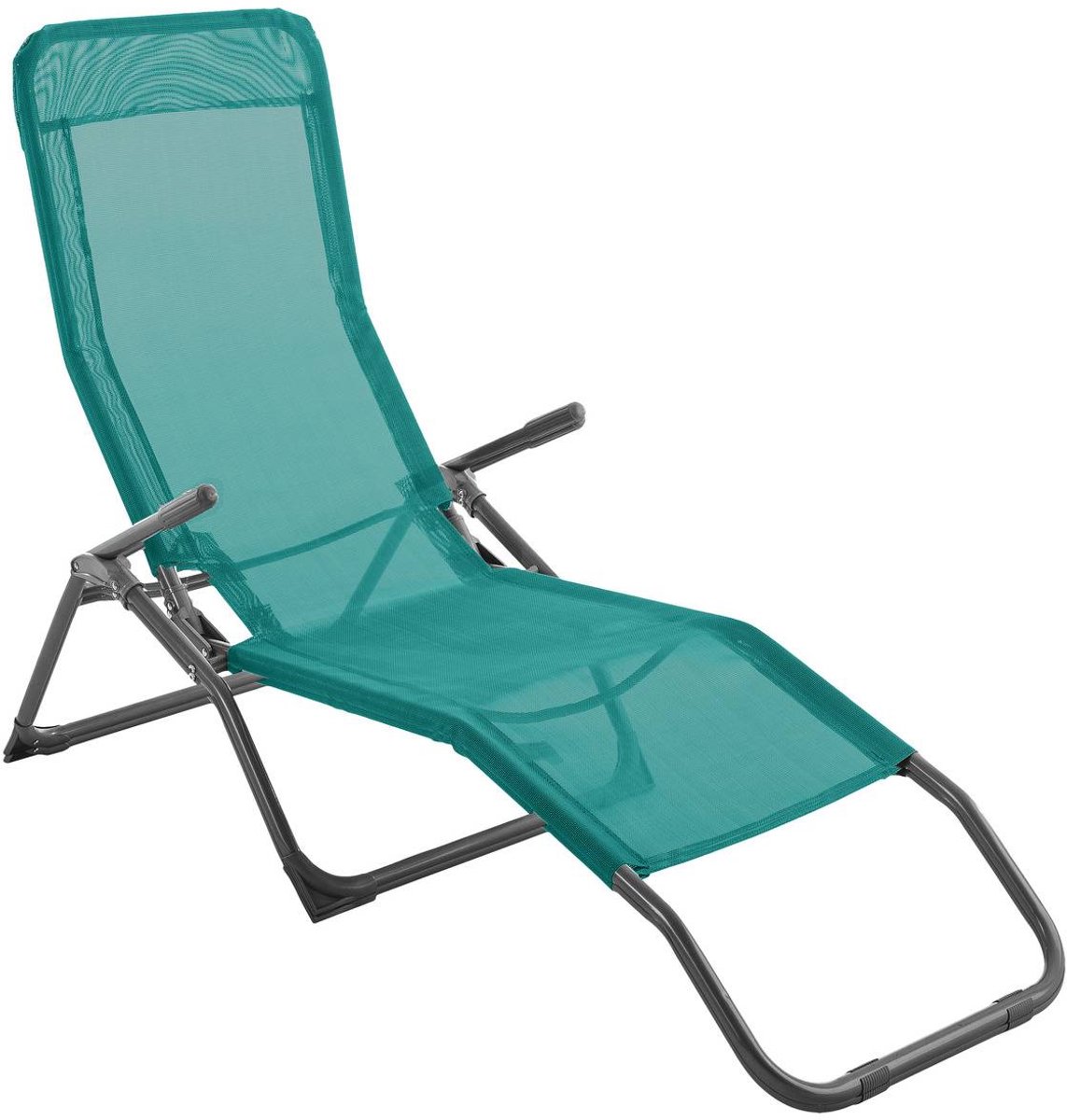 Bol.com Ligbed Siesta - Opklapbaar - Metaal - Smaragdgroen - 140 x 61 x 95 cm aanbieding