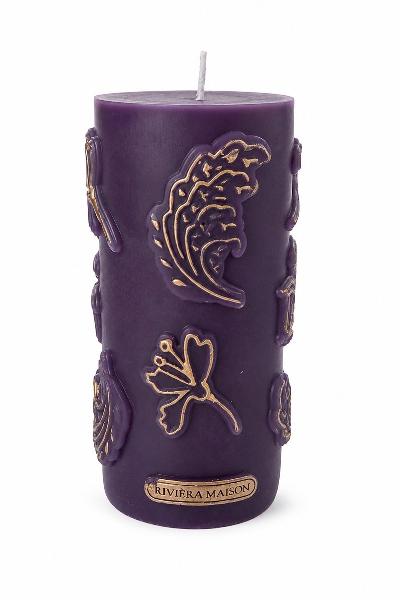 Riviera Maison Stompkaarsen - RM Romance D'Amour Candle - Blauw - 7x14 cm