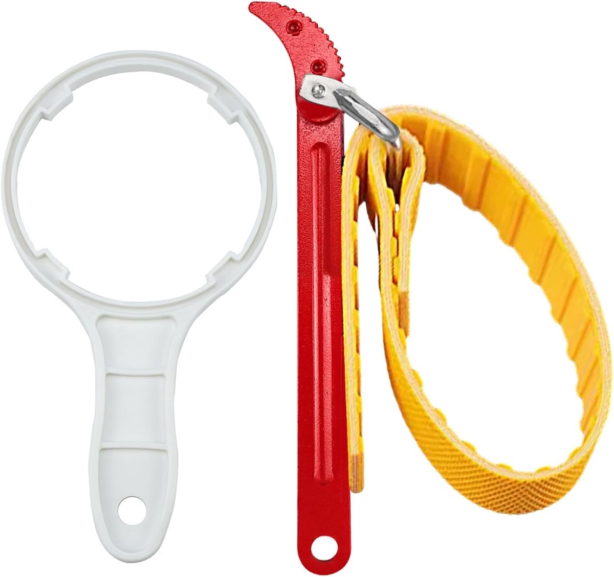 Oliefiltersleutel Verstelbare bandsleutel 2 stuks Oliefiltersleutel Multifunctionele riemtang Rubberen pijpsleutel voor loodgieterswerk, oliefilters, glasopeners, douchekoppen