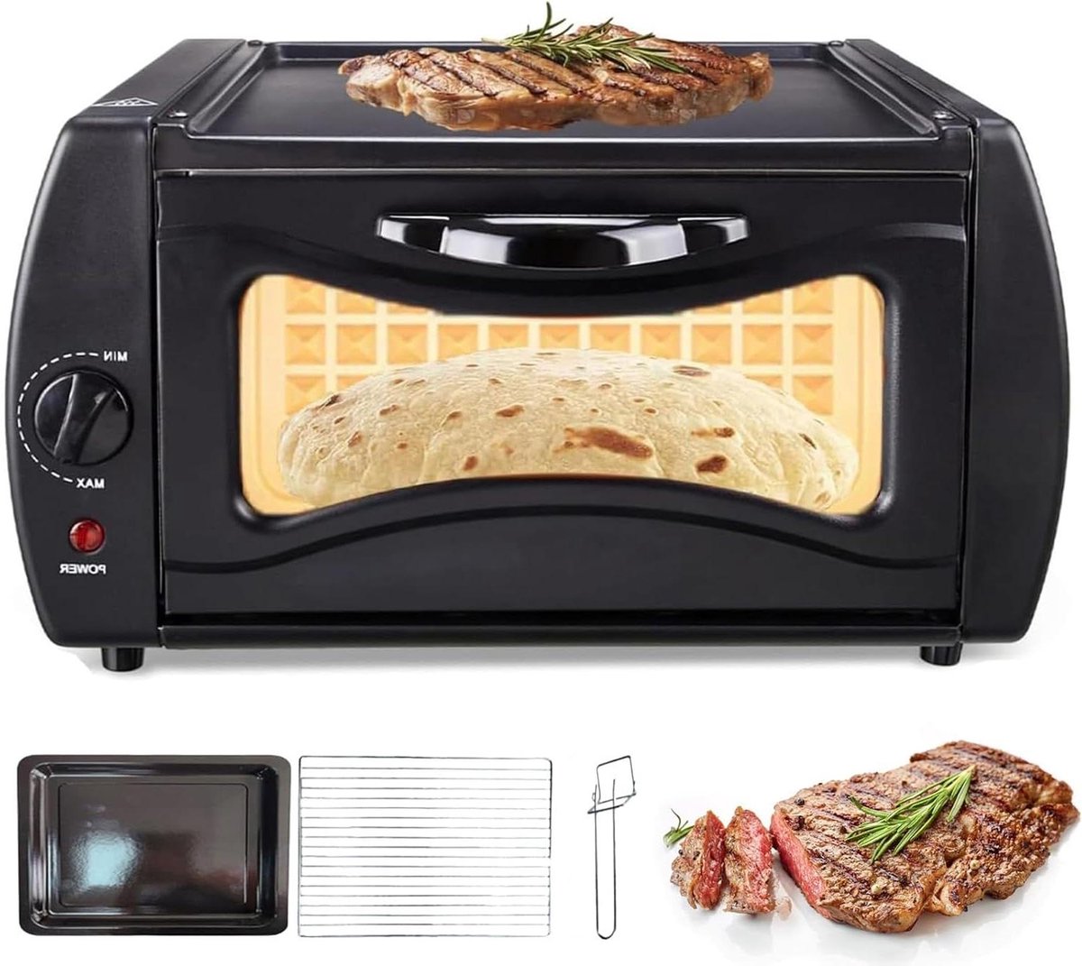 Elektrische Oven - Compacte Oven - Snel Bakken - Hoog Temperatuur - 15 Liter - Roestvrij Staal