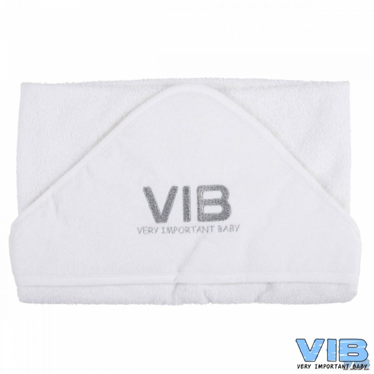 VIB Badcape - Wit - Gewafeld
