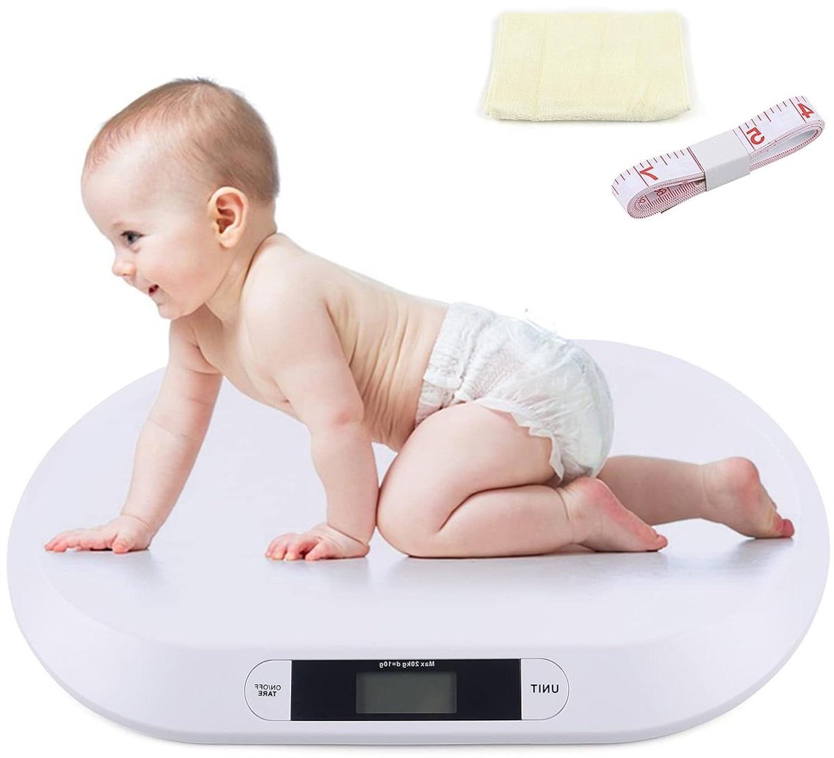 Babyweegschaal - Pediatrische weegschaal - Babygroei volgen - Hoge precisie - 55 x 32 x 27 cm - Roze