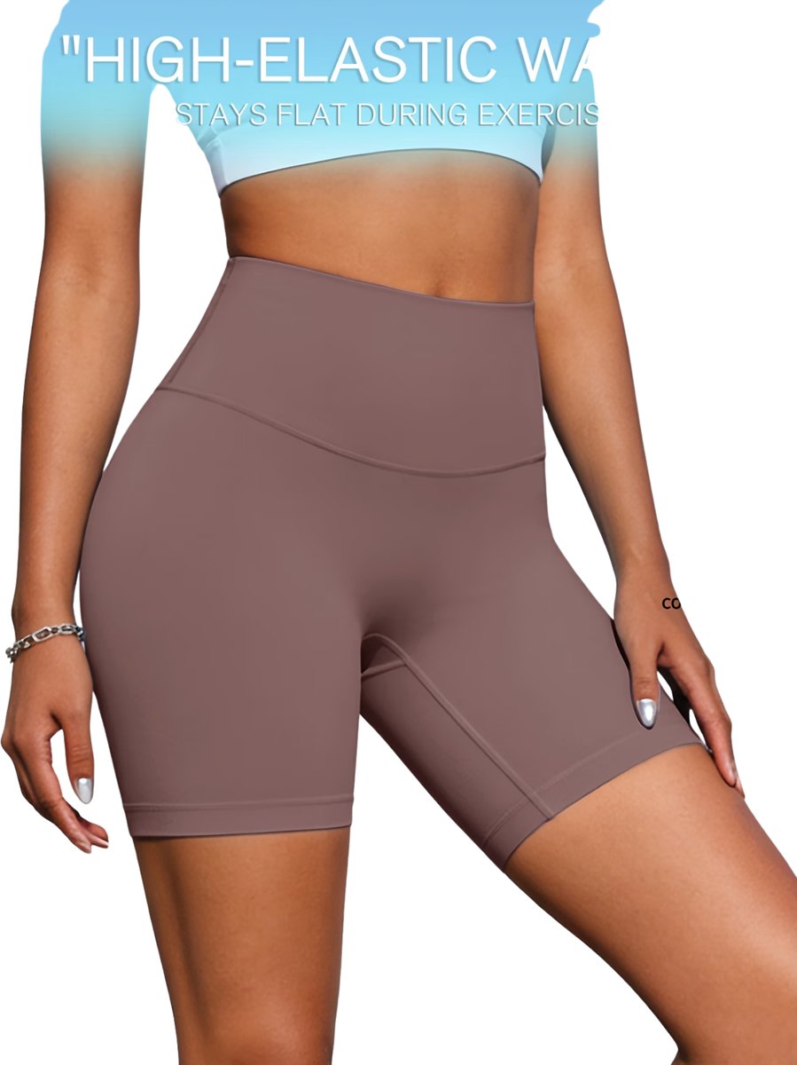Currero Biker Short Dames Gymshort Korte Legging Lange Onderbroek Bikershort Met Pijpjes Bruin