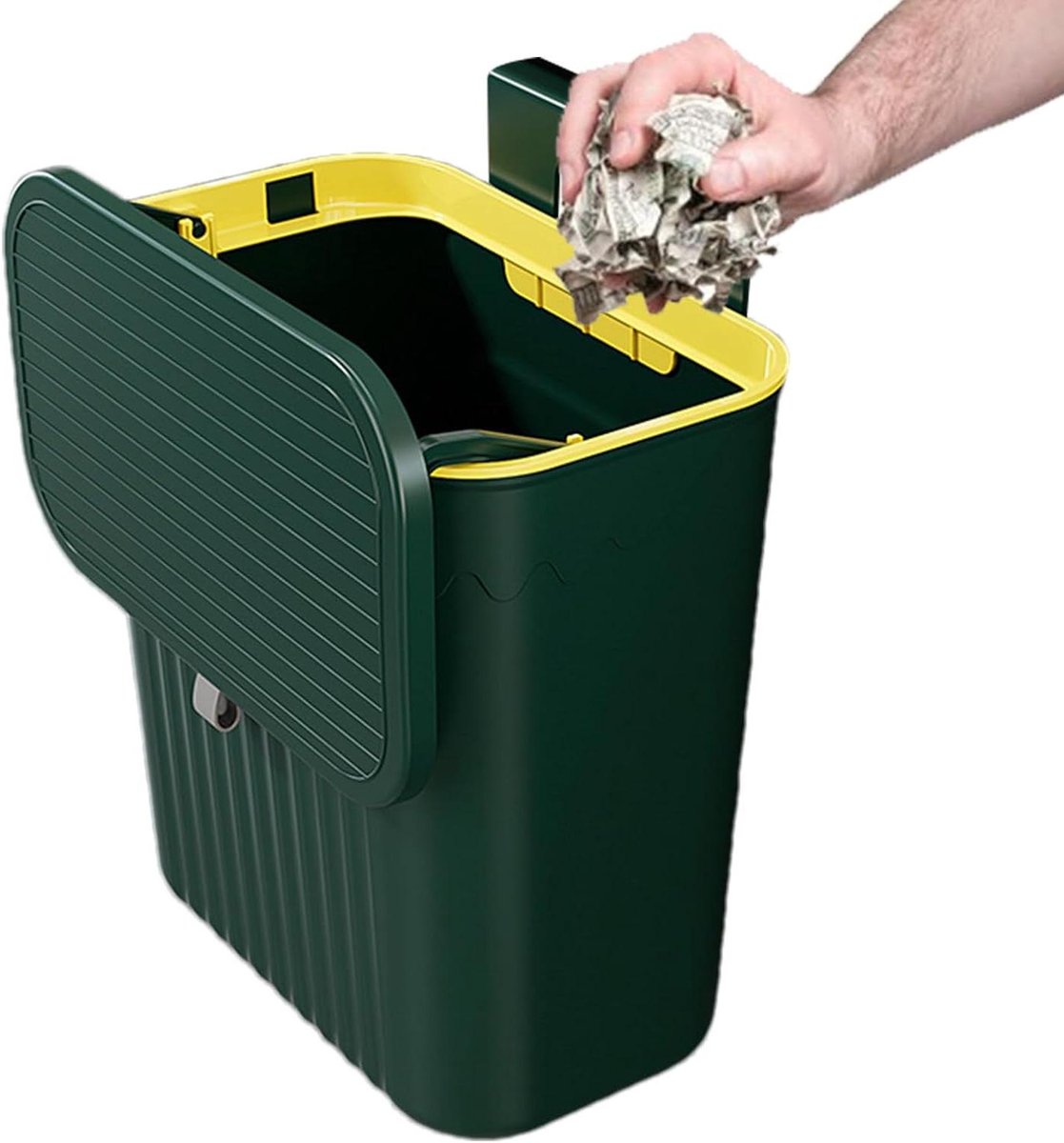 Compostemmer Keuken - Vuilnisbak Hangend - Afval Scheiden - Aan Muur Monteerbaar - 27 x 13 x 29 cm - Groen
