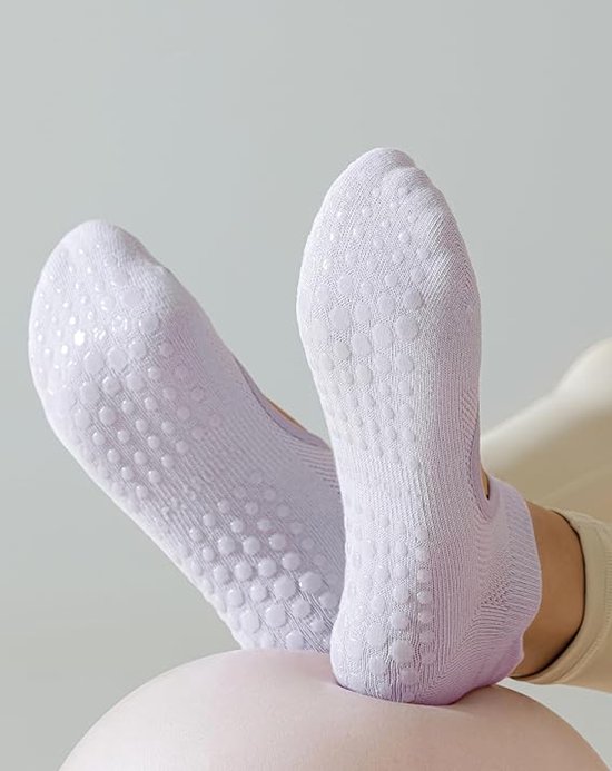 4 Stuks Yoga Sokken Antislip - Pilates Sokken Antislip Dames - Yoga Sokken - Pilates Yogasokken - Gripsokken voor Yoga / Pilates / Ballet - Antislip sokken - Sportsokken - Yoga Sport sokken - One size - voor vechtsporten, dans, barre, gymnastiek — afbeelding 3