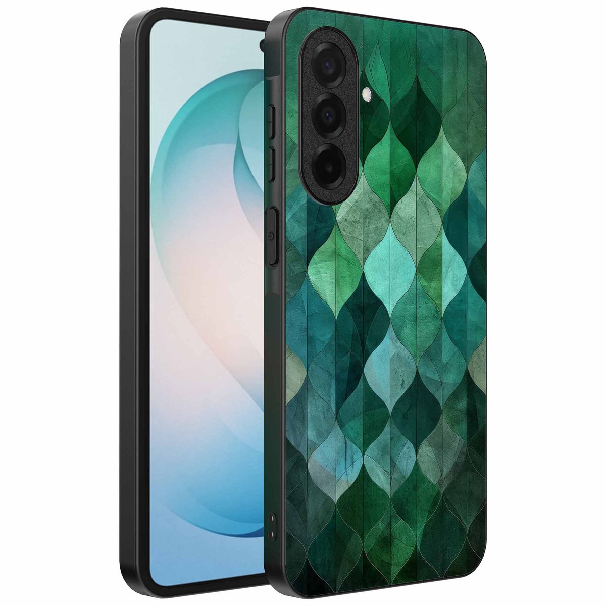 Geschikt voor Samsung Galaxy S26 Plus Telefoonhoesje met Groene Bladeren Opdruk - TPU Backcover Case Green Leafs Design - Groen - Smartphonica geschikt voor Samsung Galaxy S26 Plus
