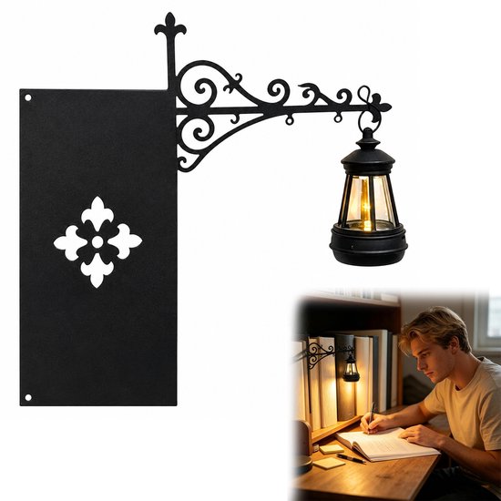 Foto: Boekensteunlamp metaal vintage bibliotheeklantaarn met warm led licht decoratieve boekenplankverlichting retro leeslamp voor boekenhoek antieke boekenstandaard cadeau voor boekenliefhebbers voor studiekamer woonkamer school