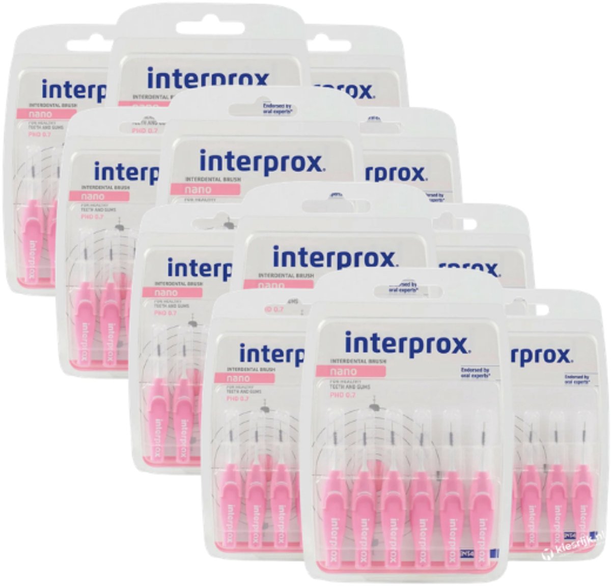 12x Interprox Plus Nano PHD 0.7 Roze - 6 stuks