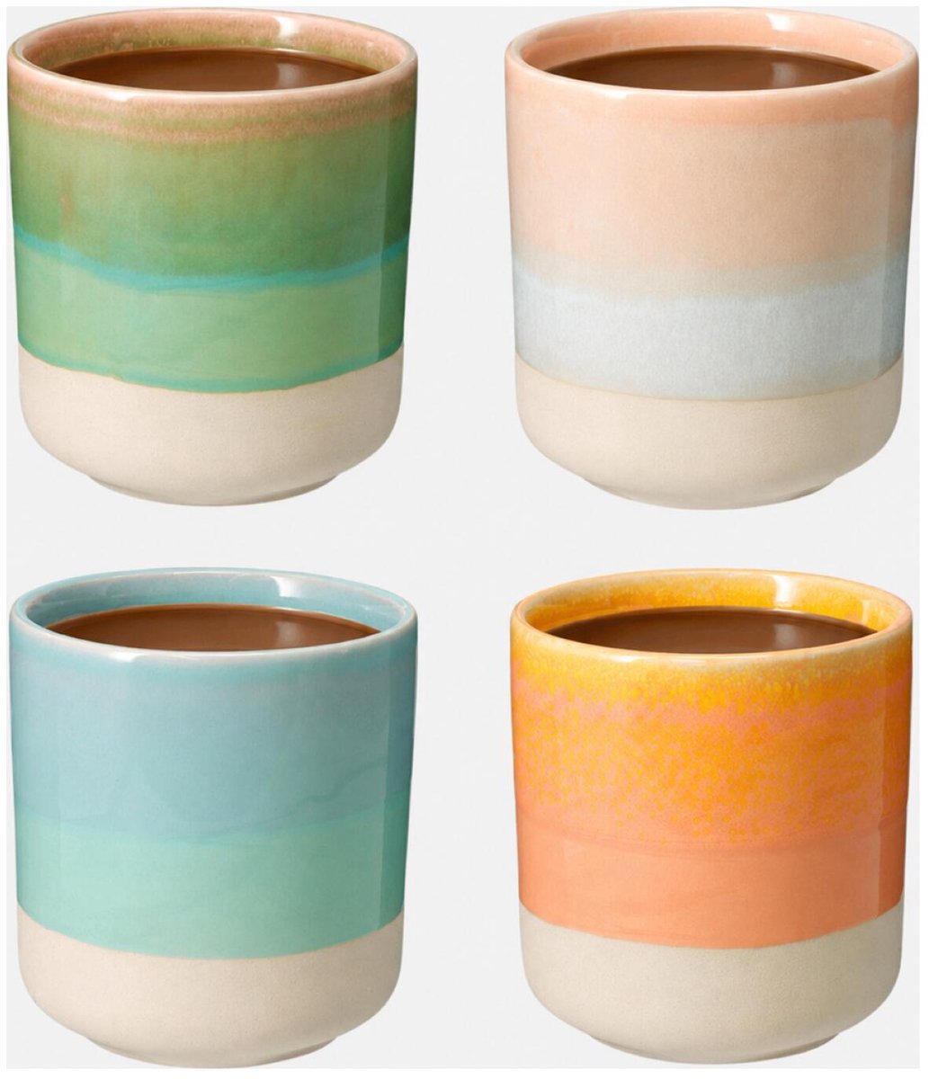 Bellatio Design Koffie / thee mok Colour Burst - 4x stuks - multi kleuren - 180 ml - mokken - keramiek