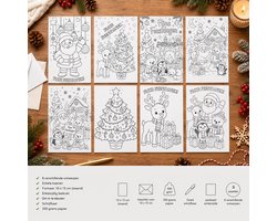 8 kleur kerstkaarten - Art Foto Service groep Kerstkaarten - Kerstkaarten voor kinderen - kerstkaarten kleuren - Ansichtkaarten - Kerstkaarten maken…