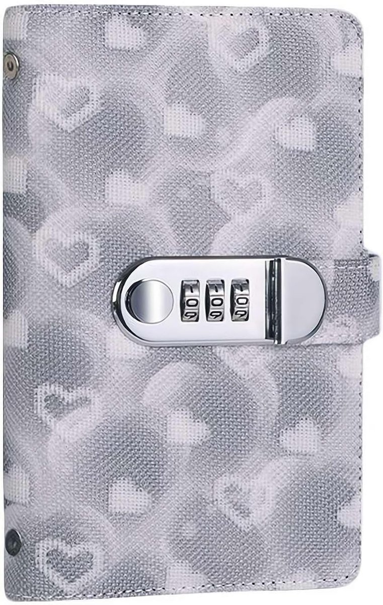 Bobypet - Spaarbudget Binder met Cijferslot - 100 Enveloppen Challenge Spaarboekje - 7.7 x 4.5 Inch PU Leer -grijs