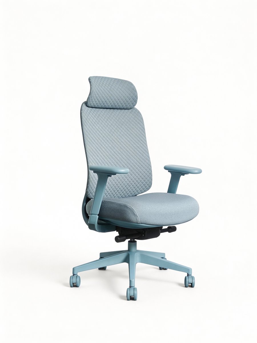 Olico Ergonomische Bureaustoel met Hoofdsteun en 3D-armleggers - Blauw