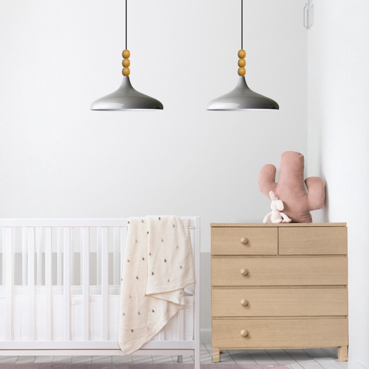 Bamyum Champion hanglamp, industriële Modern stijl, Ø35 cm, grijs metalen lamp