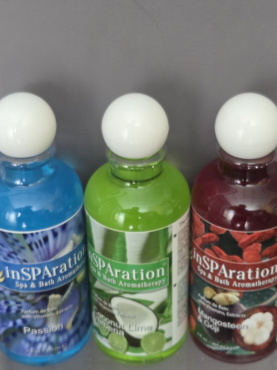 geur set voor jacuzzi - passion - coconut lime verbena - magosteen & goji -3 x265 ml - insparation - lekker geur voor whirlpool - bubbelbad - spa