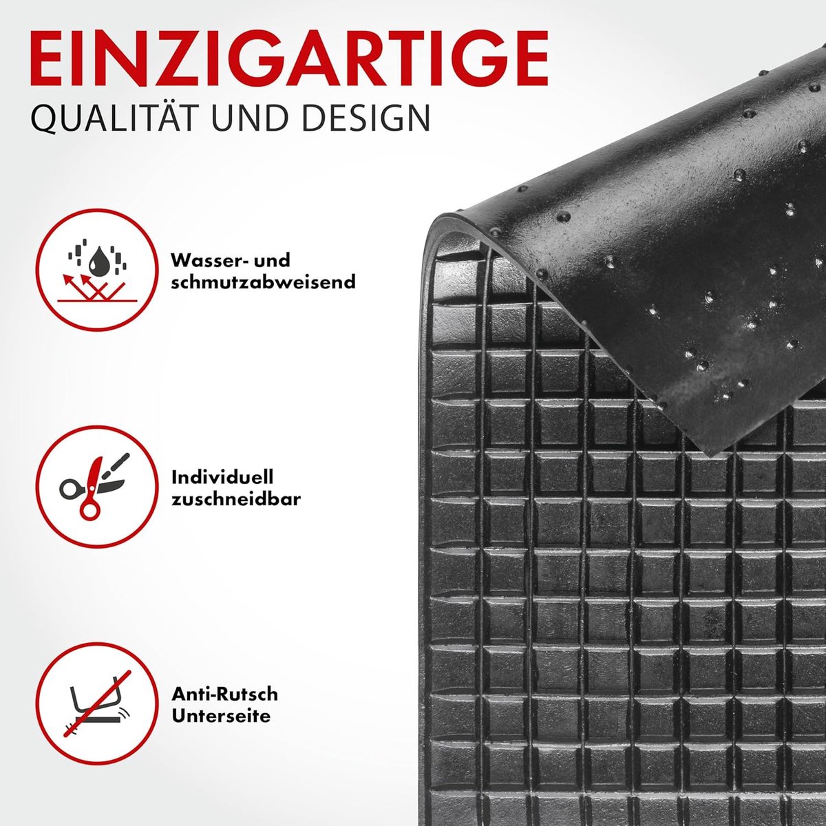 Rubbermat automatten rubber universeel rubberen mat vloermat kofferbak auto personenauto – foto 7