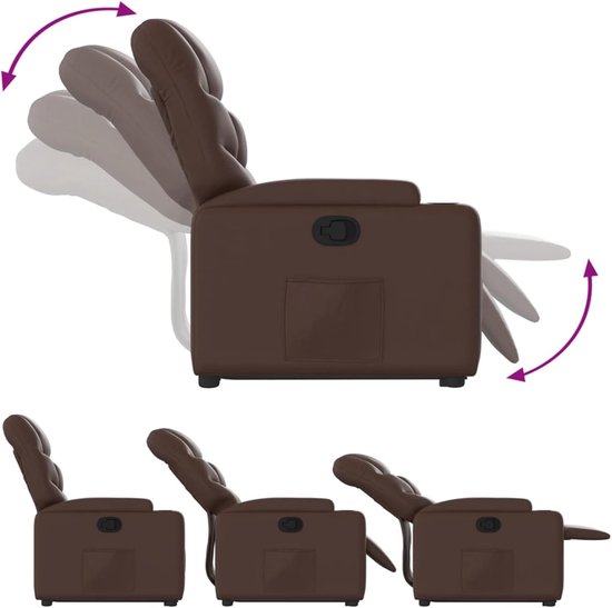 Relaxstoel met opstahulp - Sta-op stoel - Ondersteuning bij opstaan - Elektrische opstahulp - 50 cm zitbreedte - Bruin — afbeelding 3