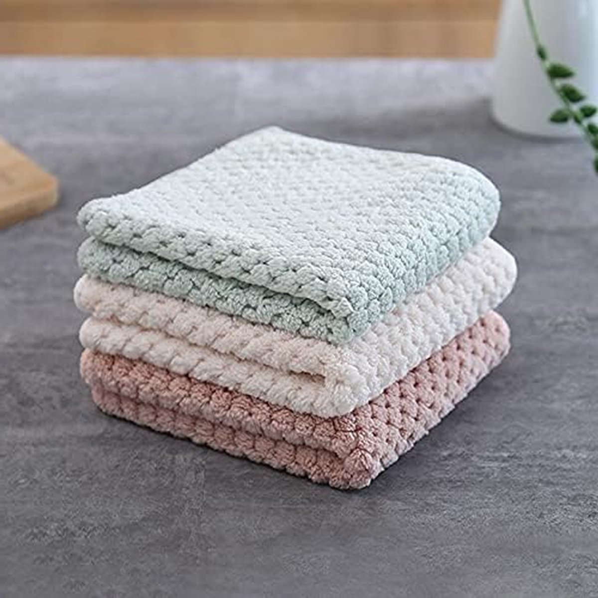 Keuken Schuursponsjes - Poetslappen Dik - Keuken Schoonmaken - Niet-krasbaar - 3 stuks - Rood