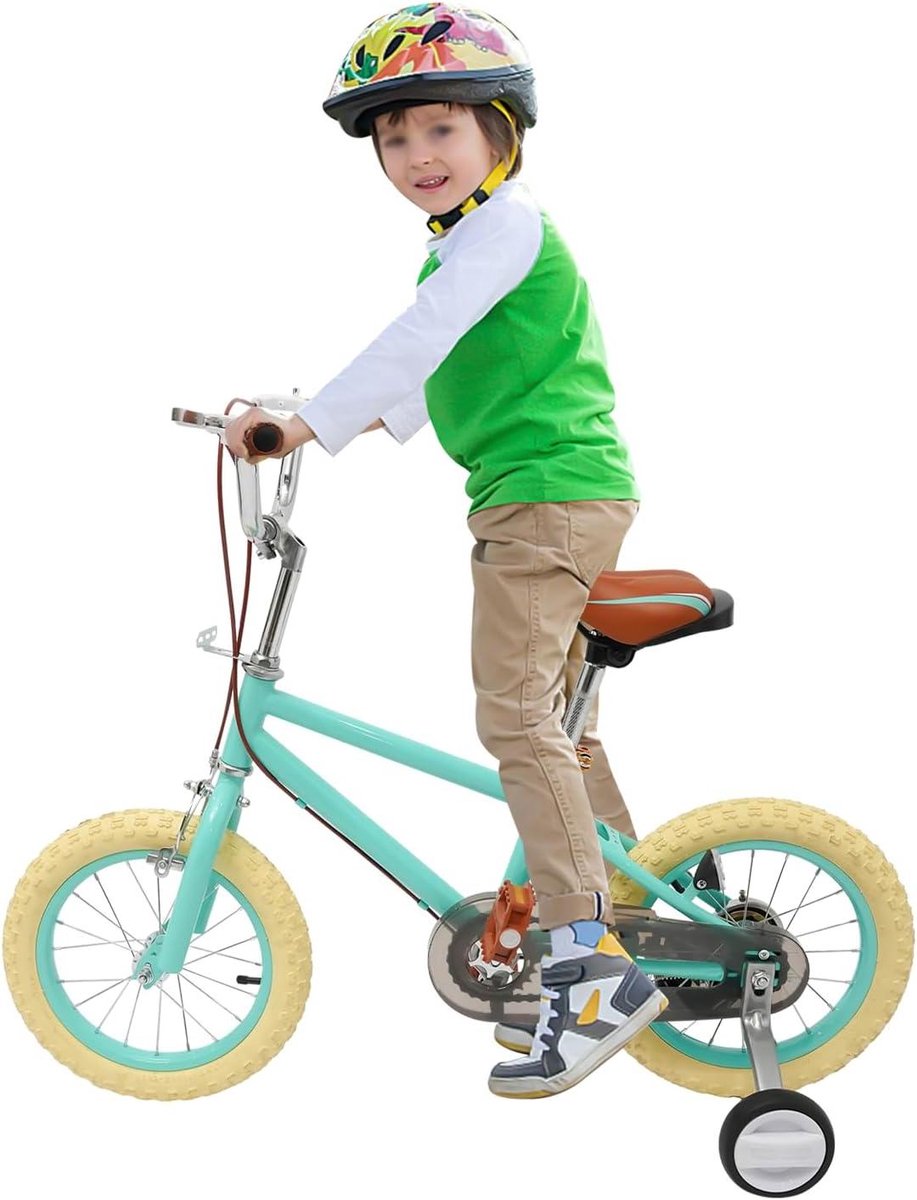 Kinderfiets Loopfiets Kinderen Leren Fietsen Verstelbaar Zadel en Stuur 14 inch Donkergroen
