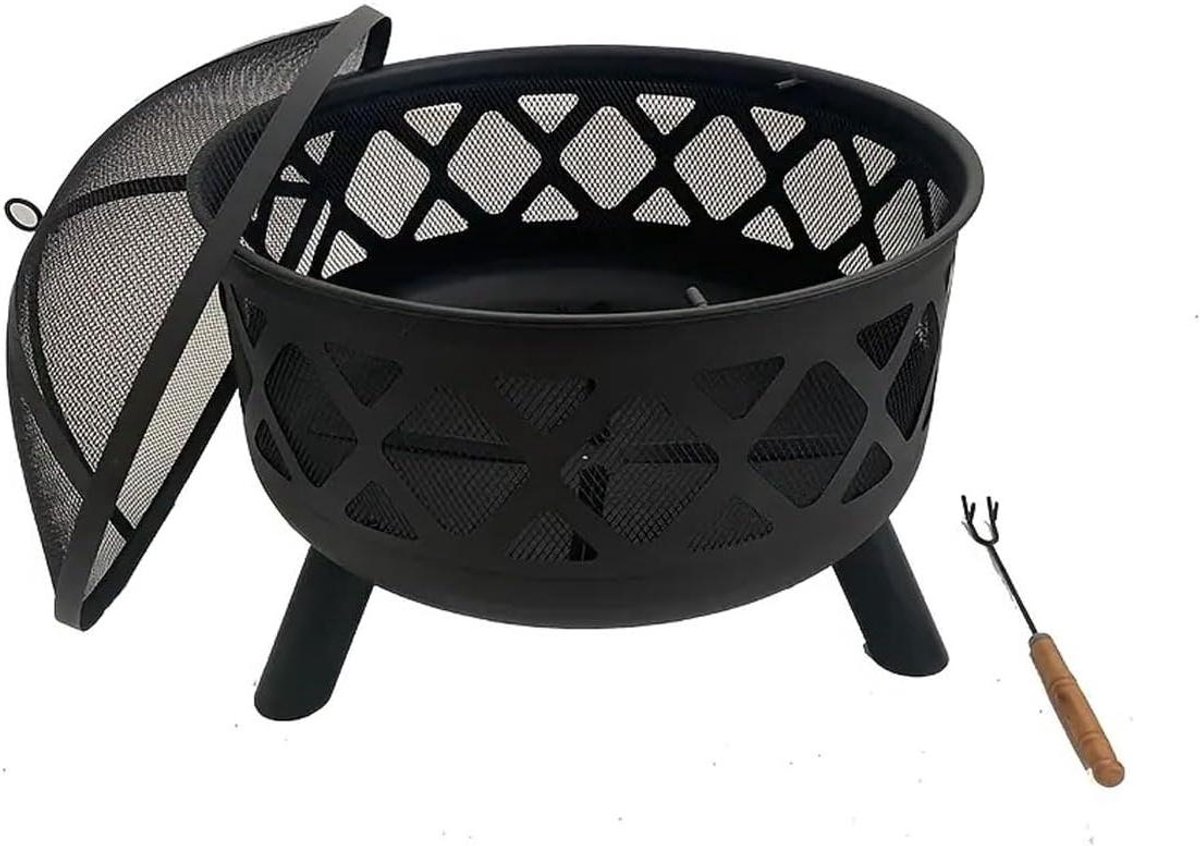 Outdoor Heater - Vuurkorf Schaal - Gezellige Avonden - Stijlvol Ontwerp - 64 x 64 x 33 cm - Zwart