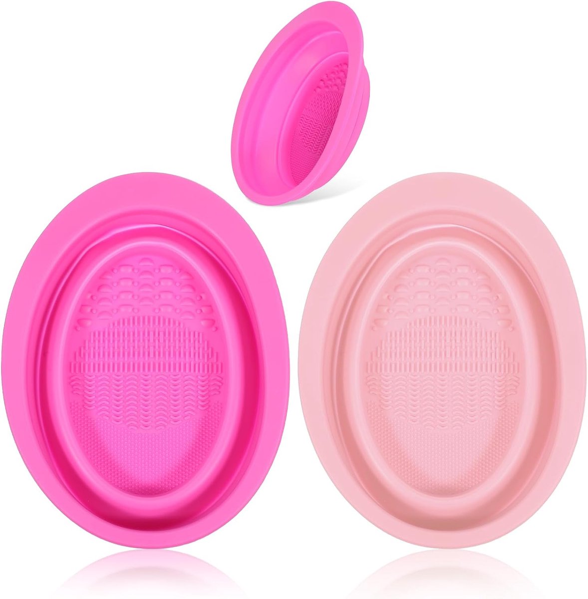 Makeup kwast reiniger set van 2 - Vouwbare silicone schoonmaakmat - Diverse texturen voor cosmeticatools - ShopVlot