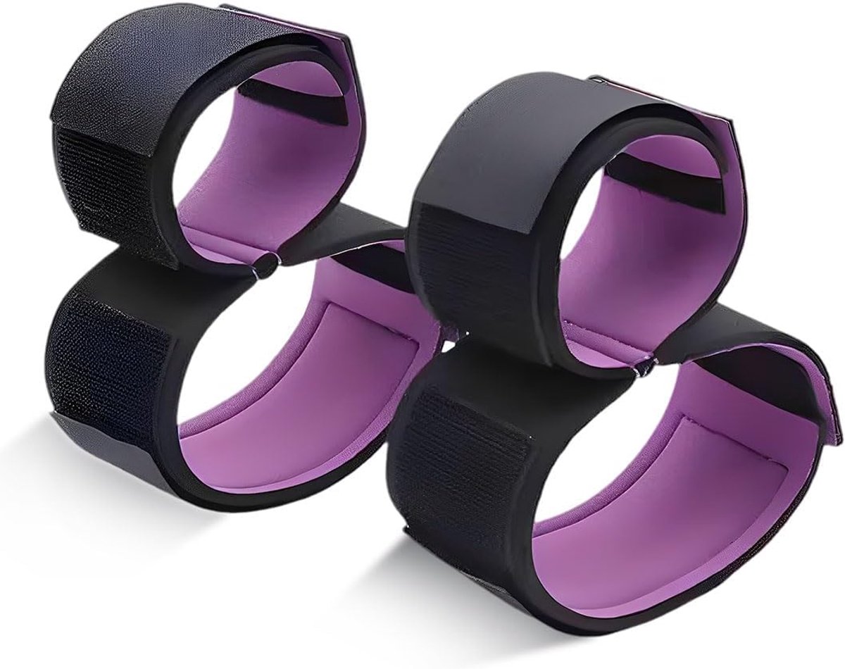 SnelShoppen - S-M Yogariem Pols- en Enkelspel Set Paars - Verstelbare Yoga- en Pilatesbanden voor Mannen en Vrouwen - Comfortabele Fitnessaccessoires
