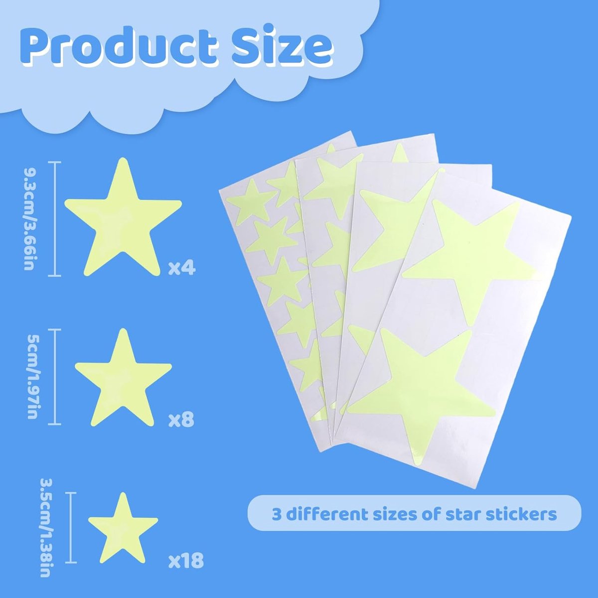 SnelShoppen - 30 Stuks Luminous Sterren Plafond, Glow in the Dark Sterren Stickers Zelfklevend voor Wand en Plafond Decoratie Kinderkamer Slaapkamer