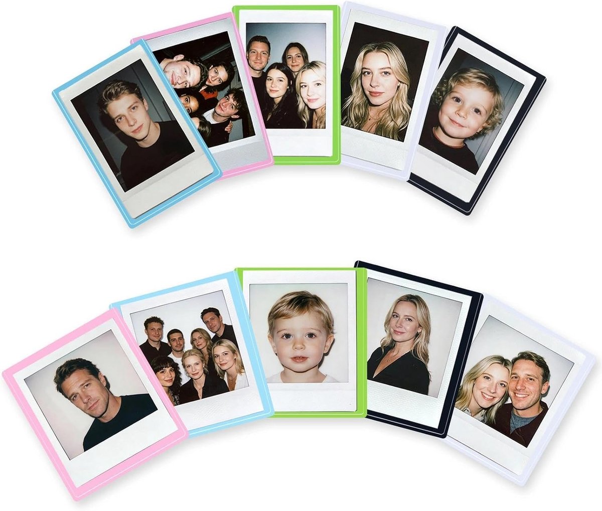 Magnetisch fotolijstje set van 10 - mini formaat 9,5 x 6,3 cm - in 5 kleuren - ideaal voor koelkastdecoratie - SnelShoppen