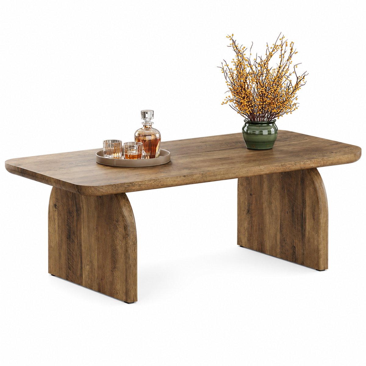 C. , R. E. CORE Koffietafel - Bijzettafel - Salontafel - Lounge tafel - Rechthoekig - Stevige voet - Anti scratch - 120x60x50cm - Bruin