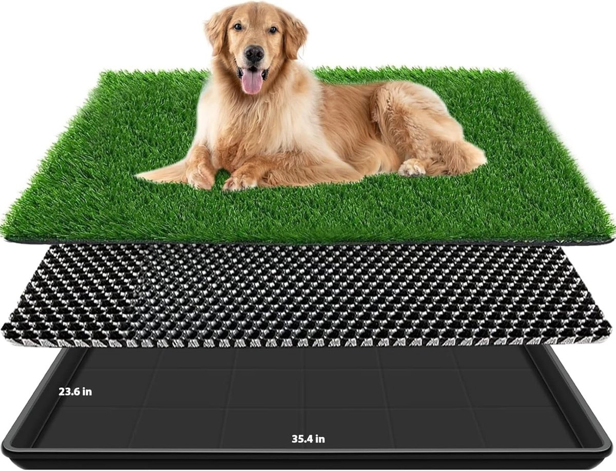 Kunstgras Hondentoilet 60 x 90 cm voor Kleine Honden, Puppy Training Mat, Herbruikbaar Dieren Toilet, Ideaal voor Huisdieren