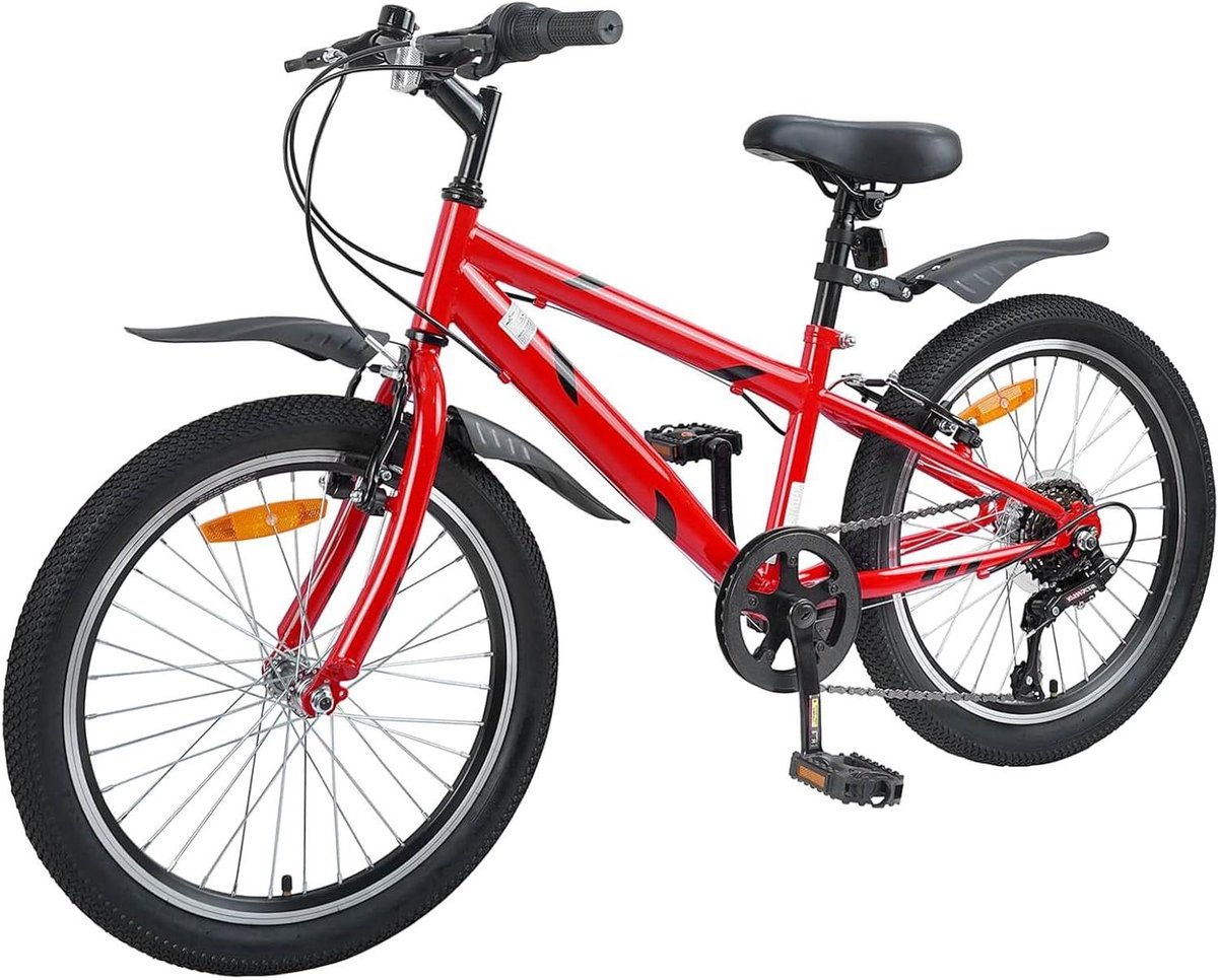 Kinderfiets sfiets sfiets Fietstraining BuitenSpelen 6 Versnellingen 20 inch Rood