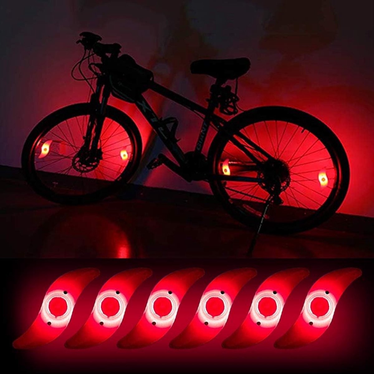Set van 6 LED Fietsspaken Lichten met 3 Flitspatronen voor Fietsdecoratie, Nachtveiligheid en Waterdichtheid