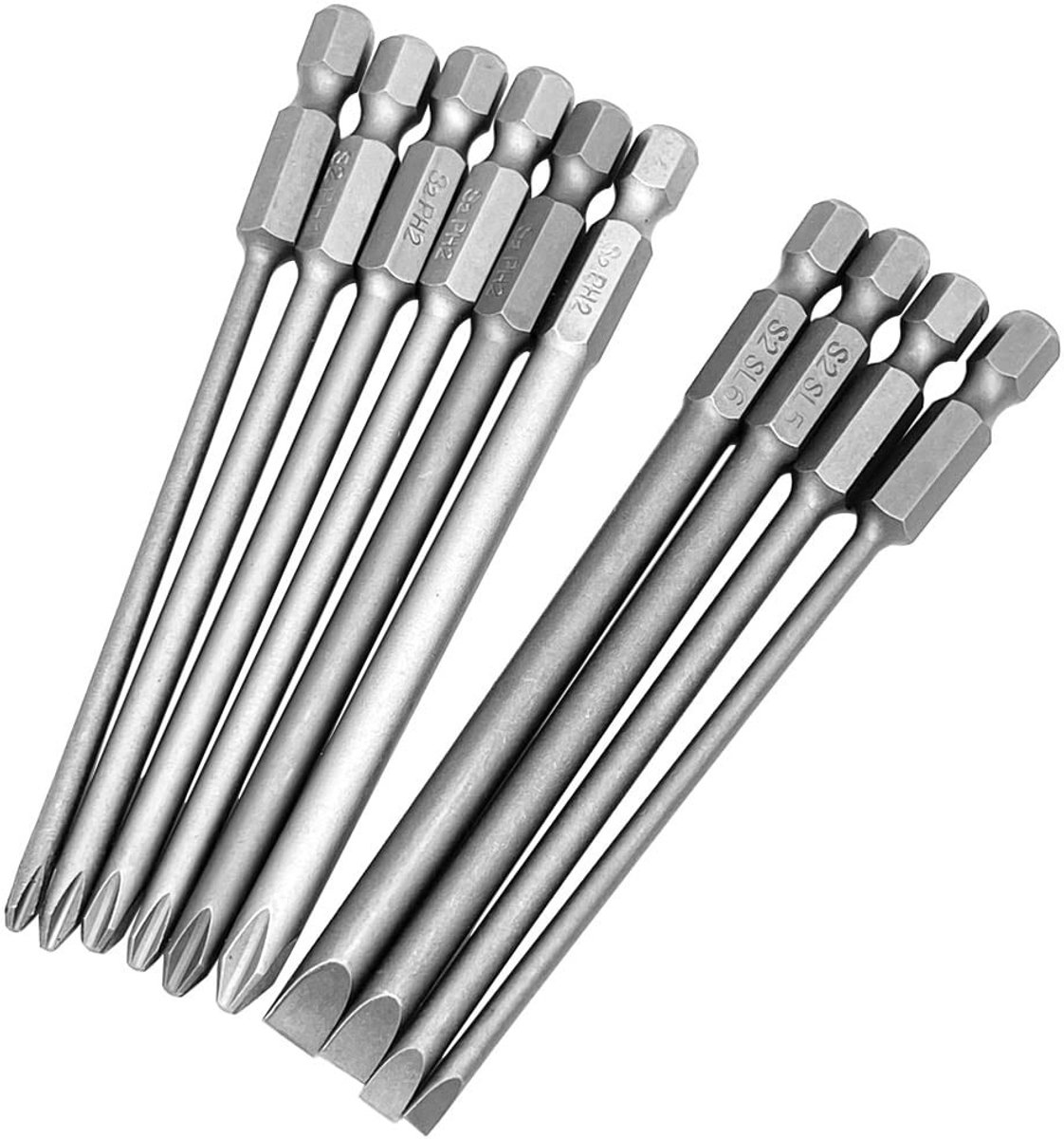 Omgoods - Set van 10 Magnetische Schroevendraaier Bits 100mm