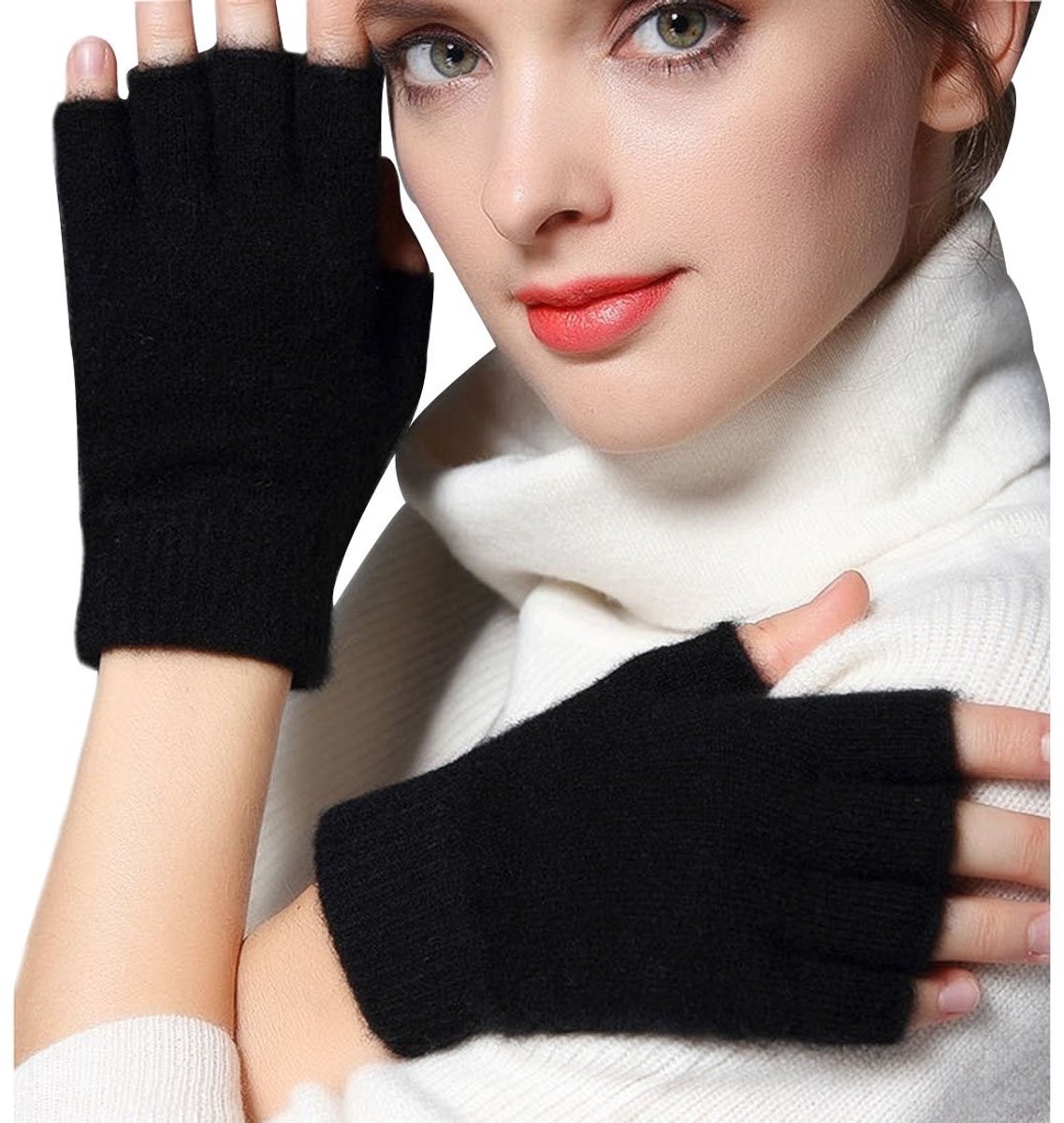 Omgoods - Zachte Cashmere Vingerloze Handschoenen voor Herfst en Winter