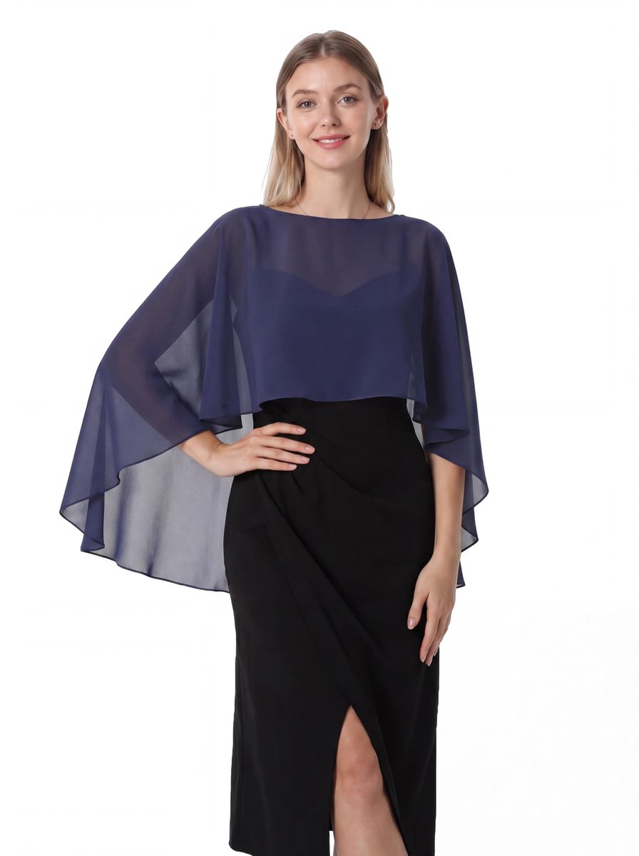 Omgoods - Chiffon Cape Dames Sjaal in Army Green