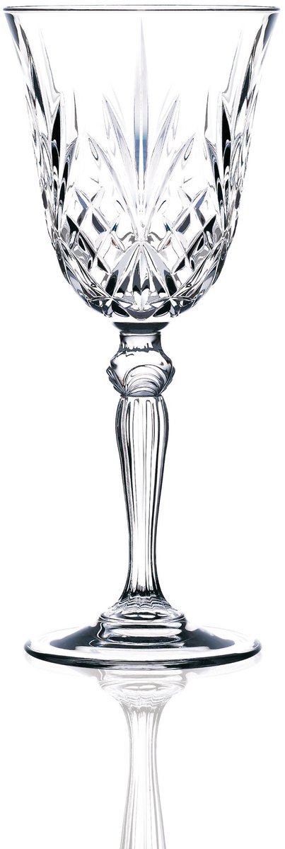 Omgoods - Set van 6 Witte Wijnglazen van Kristal