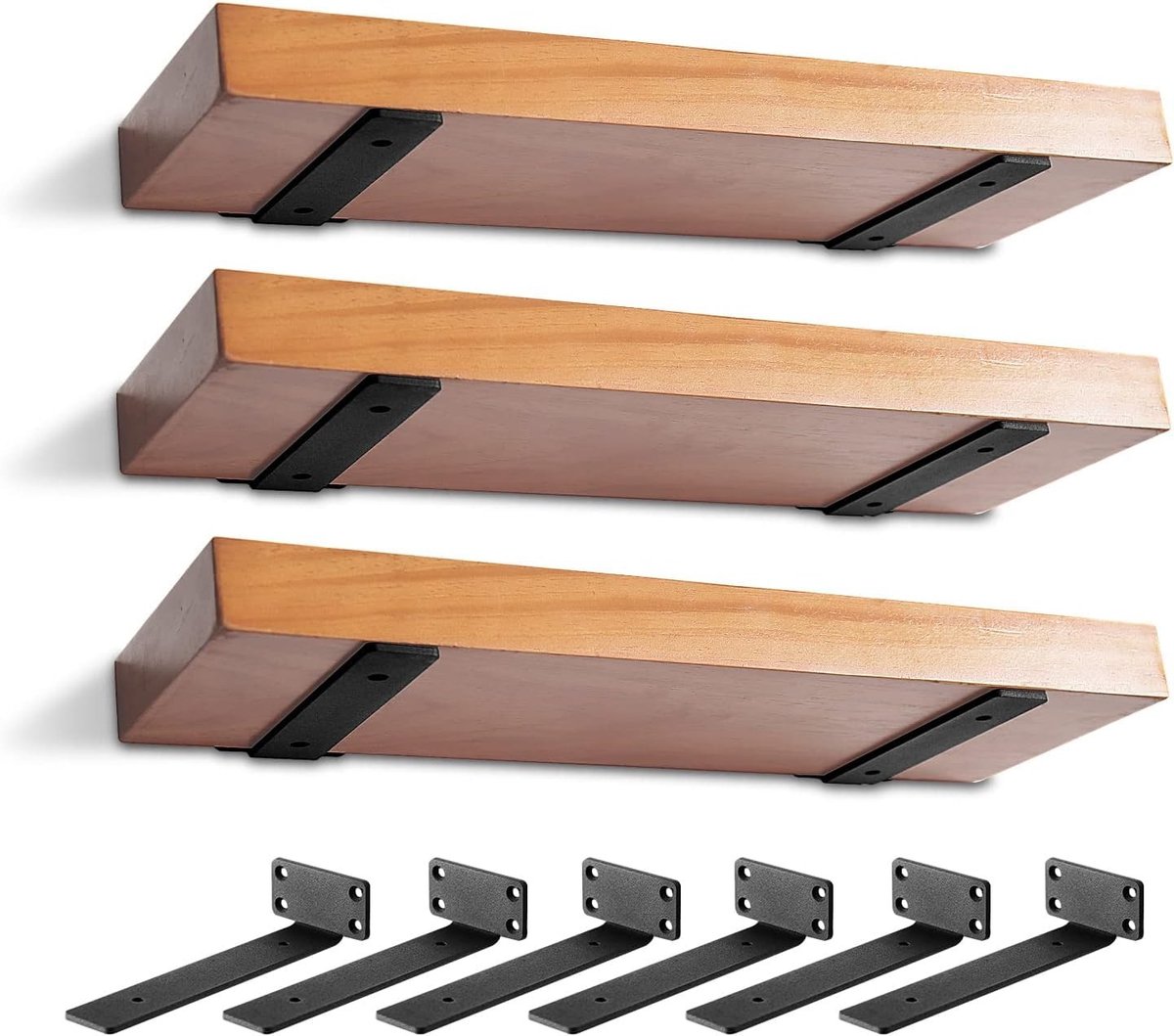 Omgoods - Robuuste Wandbeugel voor Drijvende Planken, Set van 6 Stuks