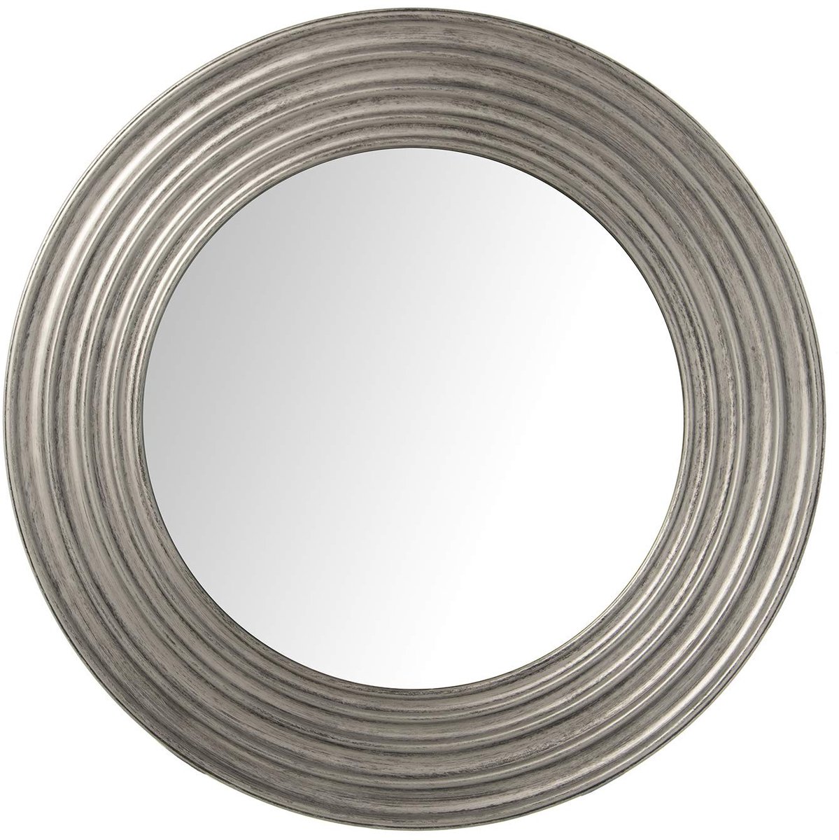 Omgoods - Ronde Wandspiegel van Kunststof in Zilver